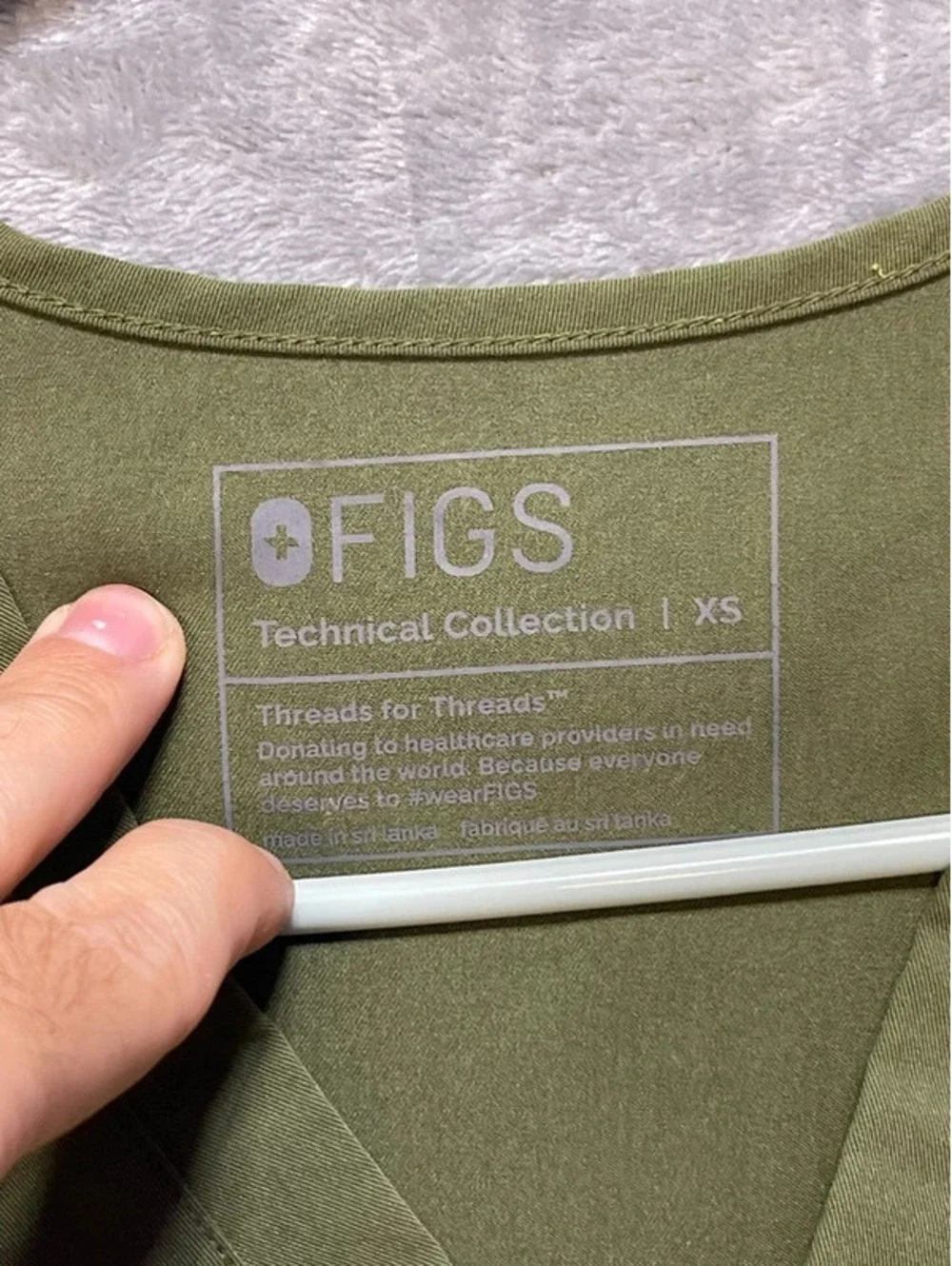 FIGS Womens Scrub Set Olive Green Catarina Top XS Pants Small